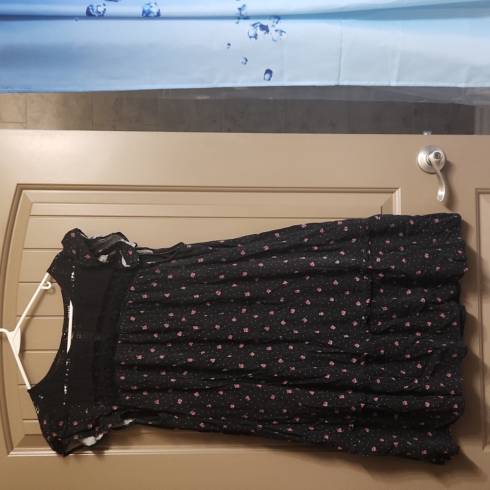 Torrid Black Dress with Pink Floral Accents